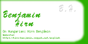 benjamin hirn business card