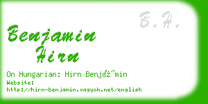 benjamin hirn business card